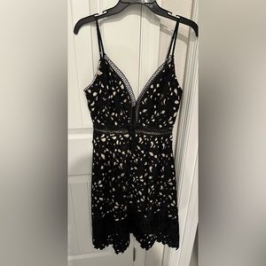 Aqua Black Lace Dres